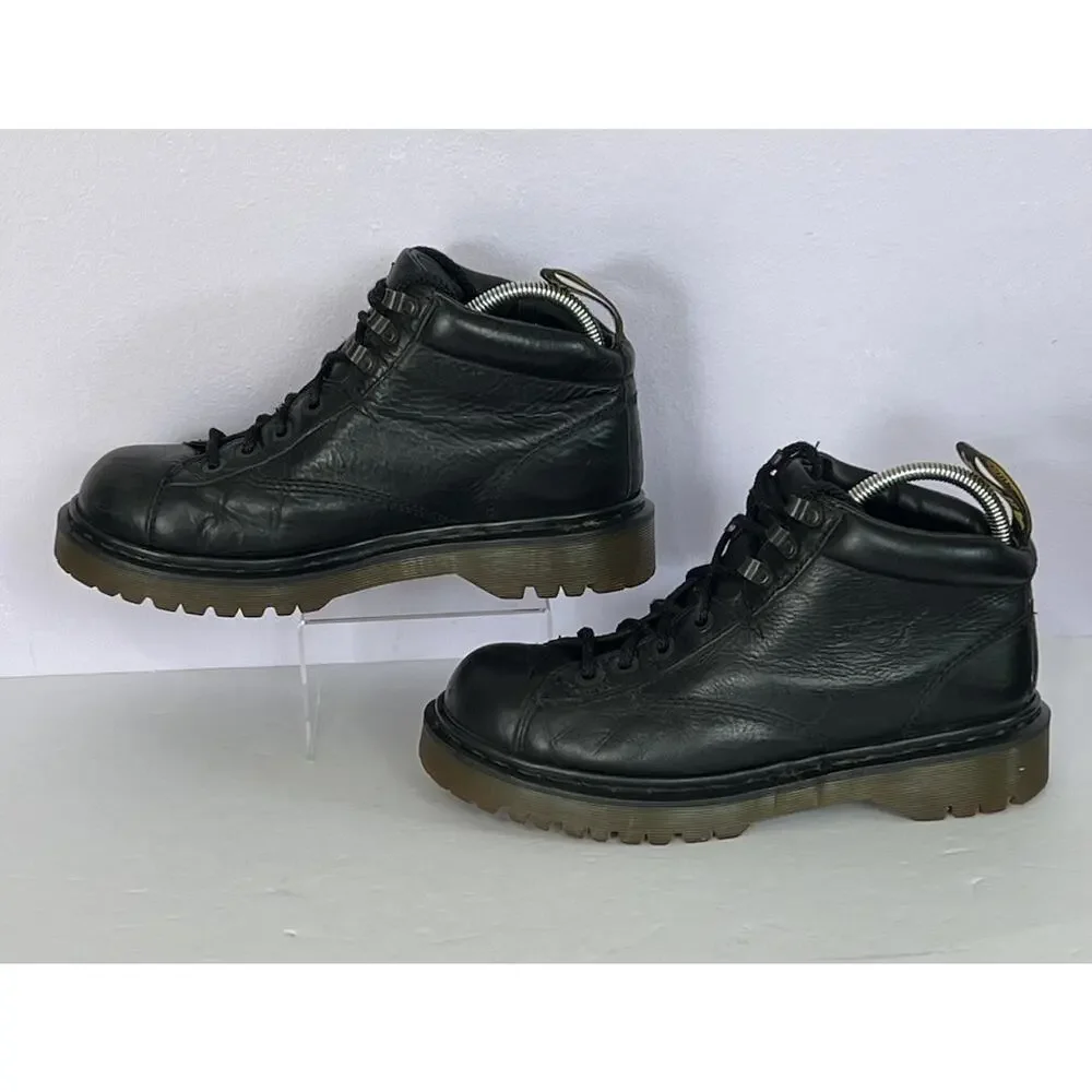 Dr. Martens 8287 Black Leather Ankle Hiking Boots Made England Mens US 9 VTG 90s